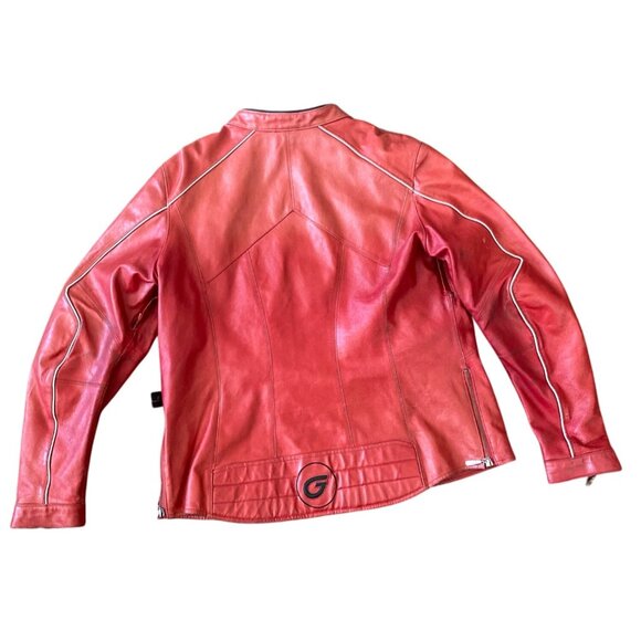 Hein Gericke Women’s Red Leather Moto Jacket Size 16 Zip Front 100% Leather - Picture 4 of 16